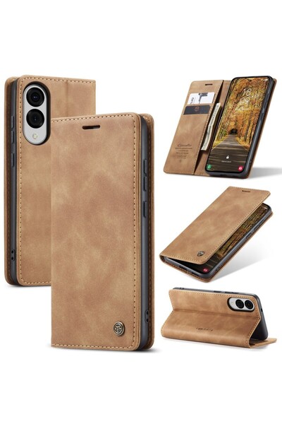 Caseme 013 Retro Θήκη Βιβλίο Brown (Samsung Galaxy S25 Edge 5G)