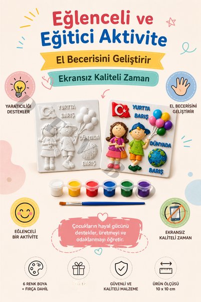 devhome 10’lu Alçı Boyama Seti – Yurtta Barış Dünyada Barış Figür | 10 Adet +...