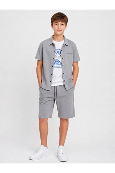 RİO COMPANY OUTLET Ri̇o 62305-26 Boy's 3-Piece Set Short Sleeve Shirt T-Shirt...