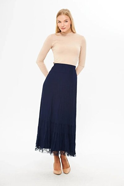 EYFERA Skirt with Lace Detail at the Hem and Elastic Waistband