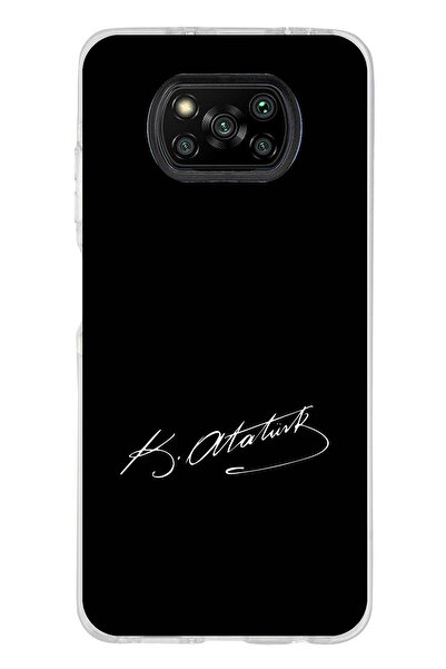 TechTree Poco X3-X3 PRO-NFC Uyumlu Atanın İzi İmza Baskılı Silikon Kılıf
