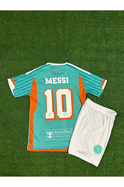 BREATHLESS İnter Miami 2024/25 Yeni Sezon Lionel Messi Çocuk Forması (Turkuaz)