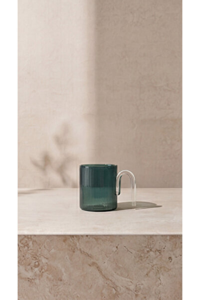 La Casa Palermo Emerald Çizgili Cam Kupa / Emerald Line Glass Mug