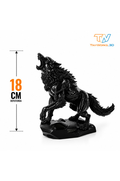 TinyWorks_3d 18 CM Kurt Figürü – 3D Baskı Dekoratif Kurt Heykeli | El Yapımı ...