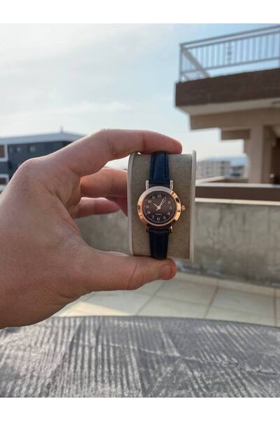 Geneva Kadın Kol Saati Siyah Kadran Deri Kordon Rose Gold