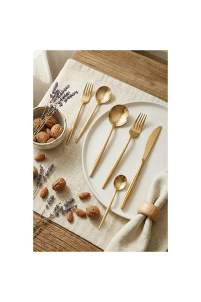 CRİSTAL 36 Piece Luxury Gold Stainless Steel Cutlery Set
