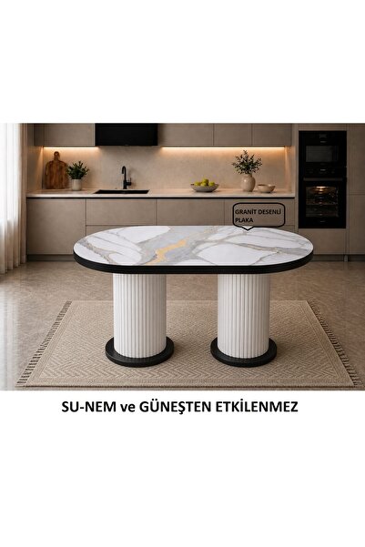 Bodykitartgarage BOHEM MODELİ ŞIK MODERN 6 KİŞİLİK YEMEK MASASI