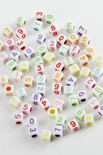 NY JOY 6*6 mm Mixed Color Number Cube Beads 500 Grams