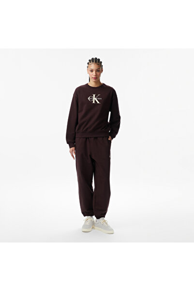 Calvin Klein Monologo French Terry Jogger Kadın Kahverengi Eşofman Altı
