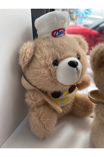 liss çarşı Aşçı Ayı Peluş Aksesuar Mini Boy Anahtarlık Aksesuar