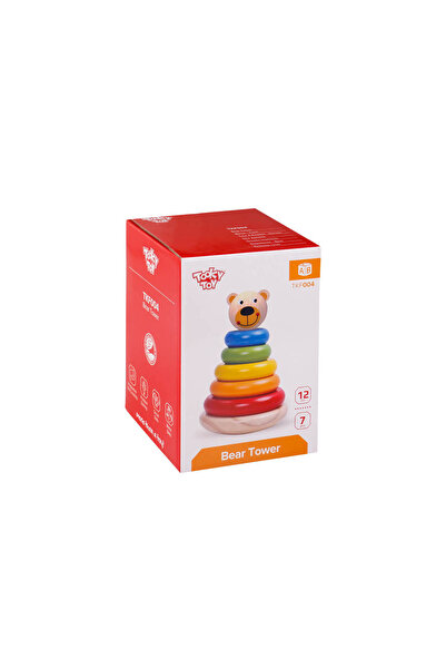 Tooky Toy Ξύλινο Αρκουδάκι Πυραμίδα TKF004