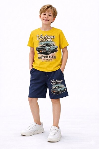 berkMICIRIK ! New Season ! Printed Children's Summer T-Shirt and Shorts 2-Pie...