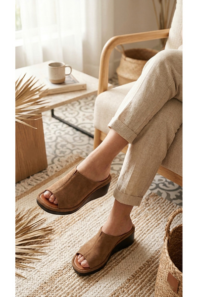 MARCO ROCCO Genuine Leather Suede Sabo Women's Slippers