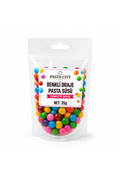 pastacity Renkli Draje Pasta Süsü 35g – Confetti Şeker – Cupcake, Pasta, Kura...