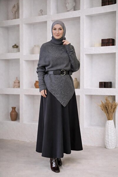Esma Gündoğdu سترة غير متماثلة أنثراسايت