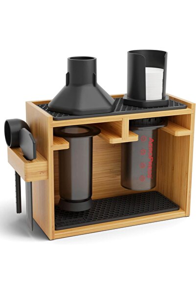 Generic منظم من الخيزران من HEXNUB لماكينة AeroPress، حامل للقهوة يحمل ماكينة...