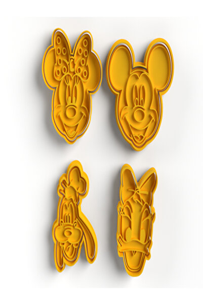 LİYA3D Cute Cartoon Characters 3D Printing Cookie Mold Set – 4-Piece Sugar Pa...