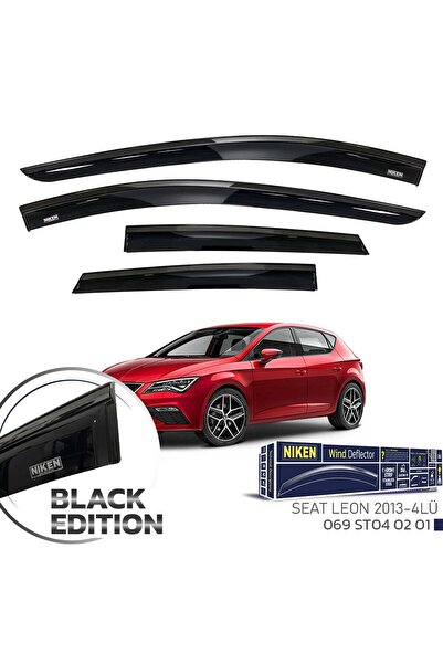 Niken Seat Leon Cam Rüzgarlığı Siyah Kromlu 2013- 4'lü