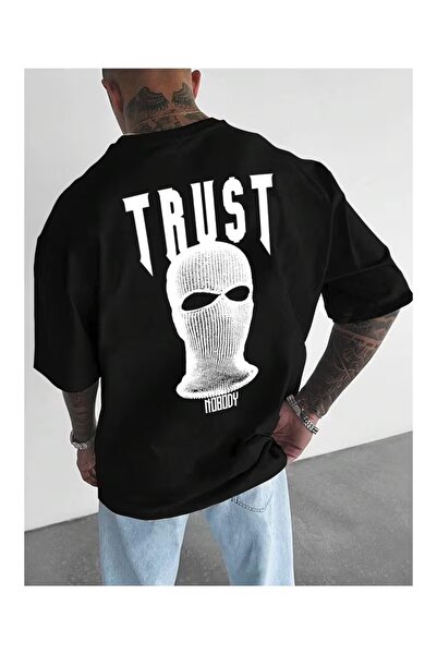 Massgai Tricou unisex Trust Mast Suprem cu imprimeu, supradimensionat, 100% b...