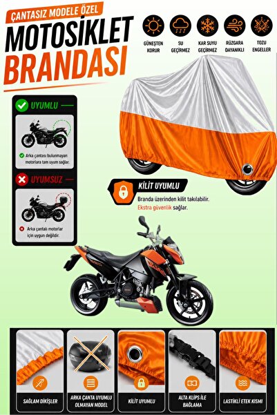 Cemku Twin غطاء محرك متوافق مع KTM 690 Duke باللون الرمادي من الأعلى والبرتقا...