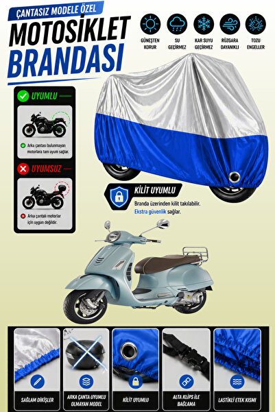 Cemku Twin غطاء محرك متوافق مع Vespa GTS 125 ABS باللون الرمادي من الأعلى وال...