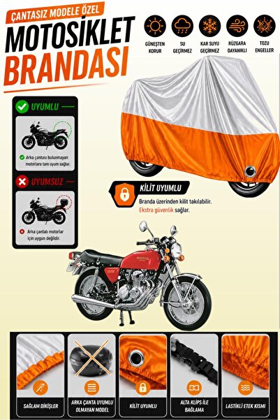 Cemku Twin Top Gray - Bottom Orange Honda Cb 400 F Compatible Engine Cover, R...