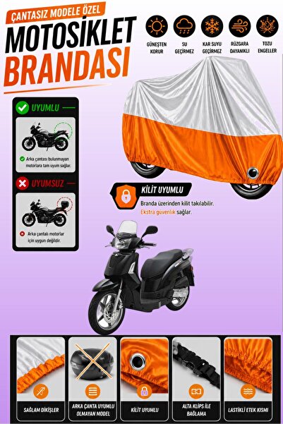 Cemku Twin Top Gray - Bottom Orange Kymco People S 200 Compatible Engine Cove...