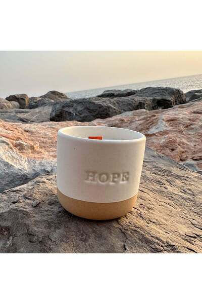 Tohfa Luxe Hope Handmade Ceramic Candle – Single Scented Soy Wax Candle with ...