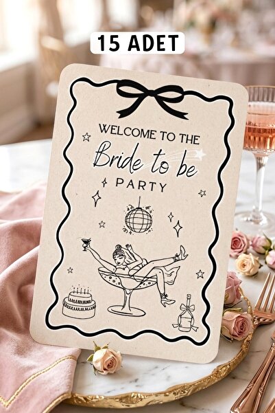 Metranya Bekarlığa Veda Partisi Masa Kartı 15 Adet Bride To Be Sunum Yemek Ta...