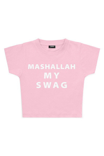 3 ROPE Mashallah, tricoul meu crop cu imprimeu Swag