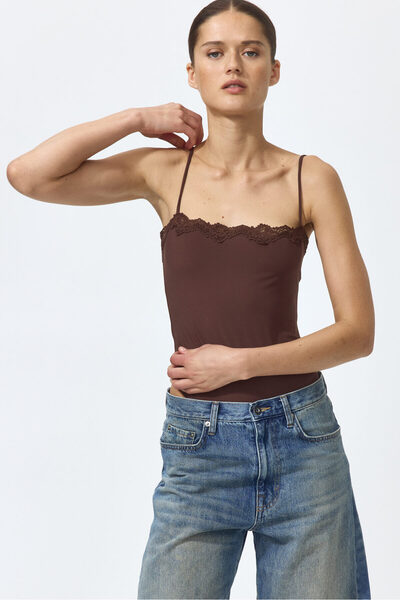 H&M Dantel Şeritli ve Askılı Body