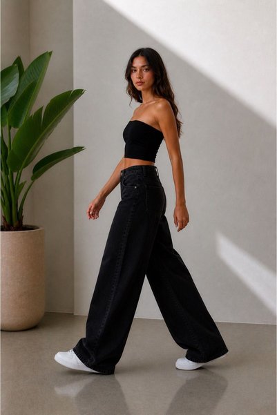 Rosita Women's High Waist Baggy Wide Leg Jeans