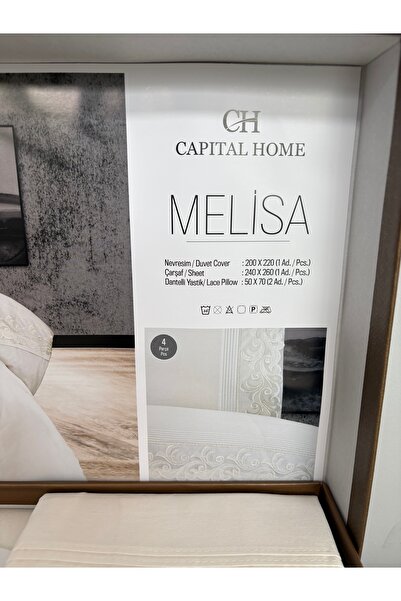 Capital Home طقم سرير مزدوج من الدانتيل مكون من 4 قطع