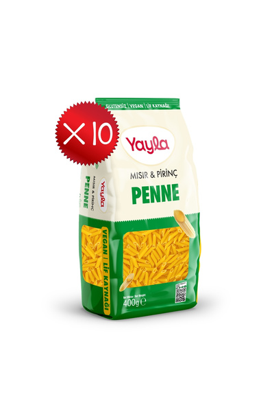 Yayla Mısır ve Pirinç Penne Makarna 400 g x10