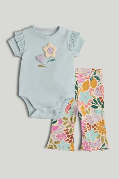 MOTHERCARE بدلة بودي سوت وبنطلون ليجنز مزين بالزهور