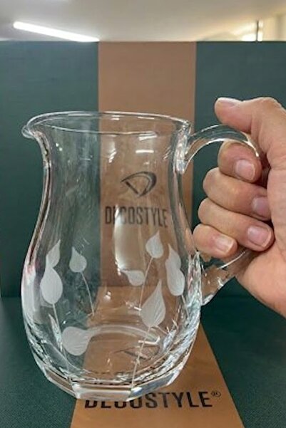 DECOSTYLE Yaprak köşeli dekorlu Küçük Rakı ve şerbet sürahisi 748 cc