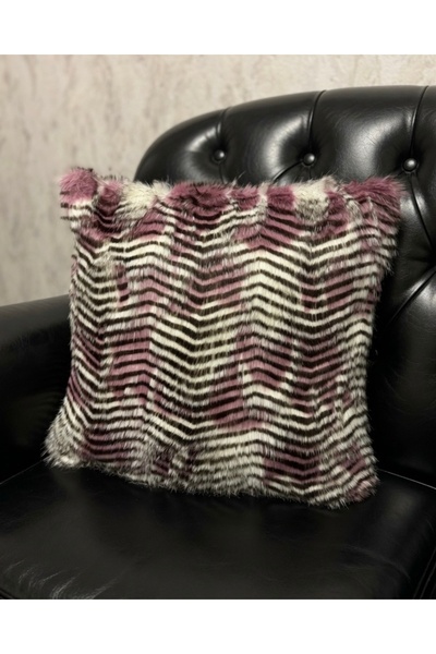 BGT STUDIO Dekoratif Peluş Yastık Kılıfı | Modern Çizgili | 45x45 cm