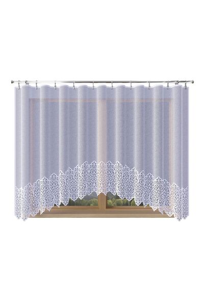 Markizeta KRYSTYNA firanka gata confecționată jacquard albă cu motive ornamen...