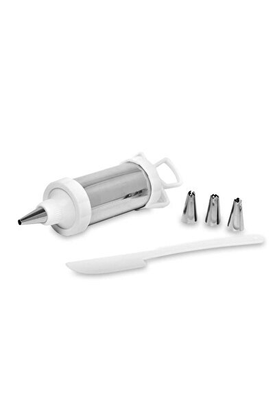 Generic 20.32 cm Frosting Decorating Spoon Set with 4 Aluminum Nozzles