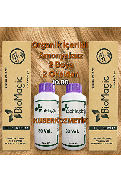 BIOMAGIC 10.00 Açık Sarı Organik İçerikli Amonyaksız Kalıcı Saç Boyası 2Boya ...