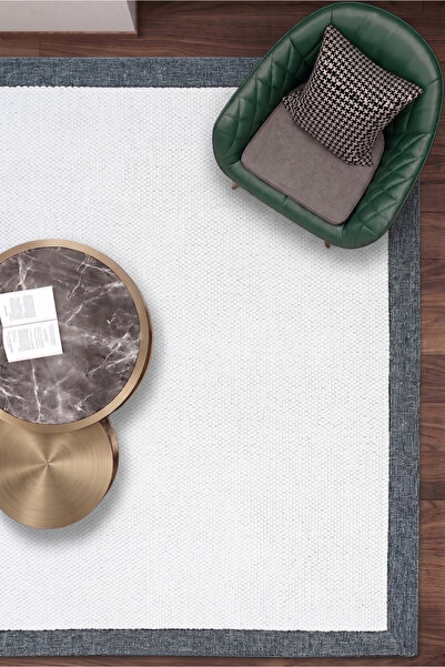 Estiva Home Ibiza Beyaz Rengi Premium Biyeli Bukleli Modern Minimal Düz Salon...