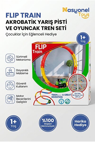 NASYONEL TOYS Flip Train Akrobatik Yarış Pisti ve Oyuncak Tren Seti Çocuklar ...