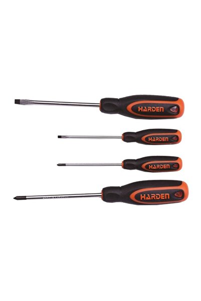 HARDEN Set of 4 Screwdrivers, TPR Handle, Professional,