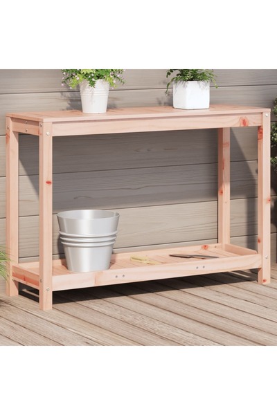 vidaxl Masa de plantare cu raft, 108x35x75 cm, lemn masiv douglas