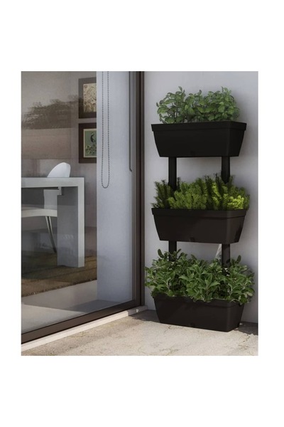 vidaxl Jardiniera de gradina, 6 buc., antracit, 100 cm