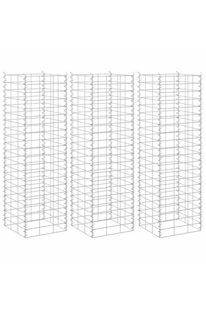 vidaxl Straturi inaltate de gabioane, 3 buc., 30x30x100 cm, fier