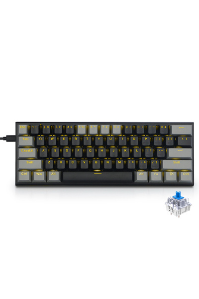 COOLHAWK Z-11 60% Mechanical Gaming Keyboard,Blue Switch 61 Keys Wired Compac...