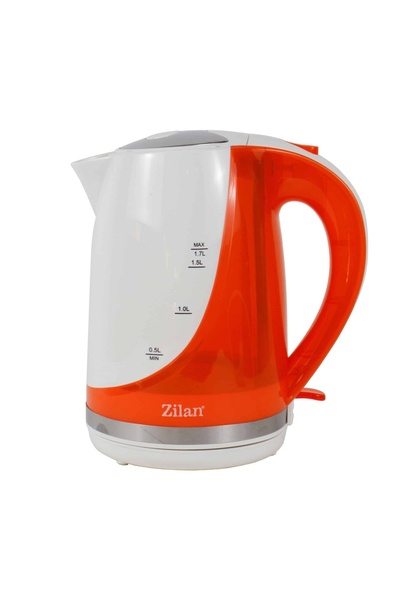 Zilan Fierbător electric 1.7L, 2200W, Alb-Portocaliu, cu indicator de nivel a...