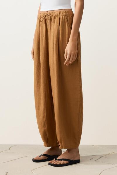 Oysho %100 Keten Balloon Pantolon