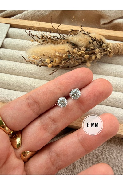 Tiştok accessory Xuping Marka Gümüş Renk 8 MM Zirkon Taşlı Pırlanta Tasarım T...